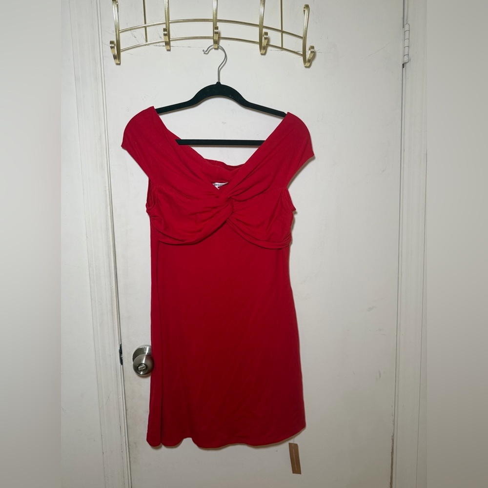 Reformation Vida Knit Mini Dress in Cherry